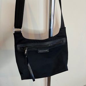Longchamp Le Pliage Neo Flat Nylon Crossbody Bag Black
